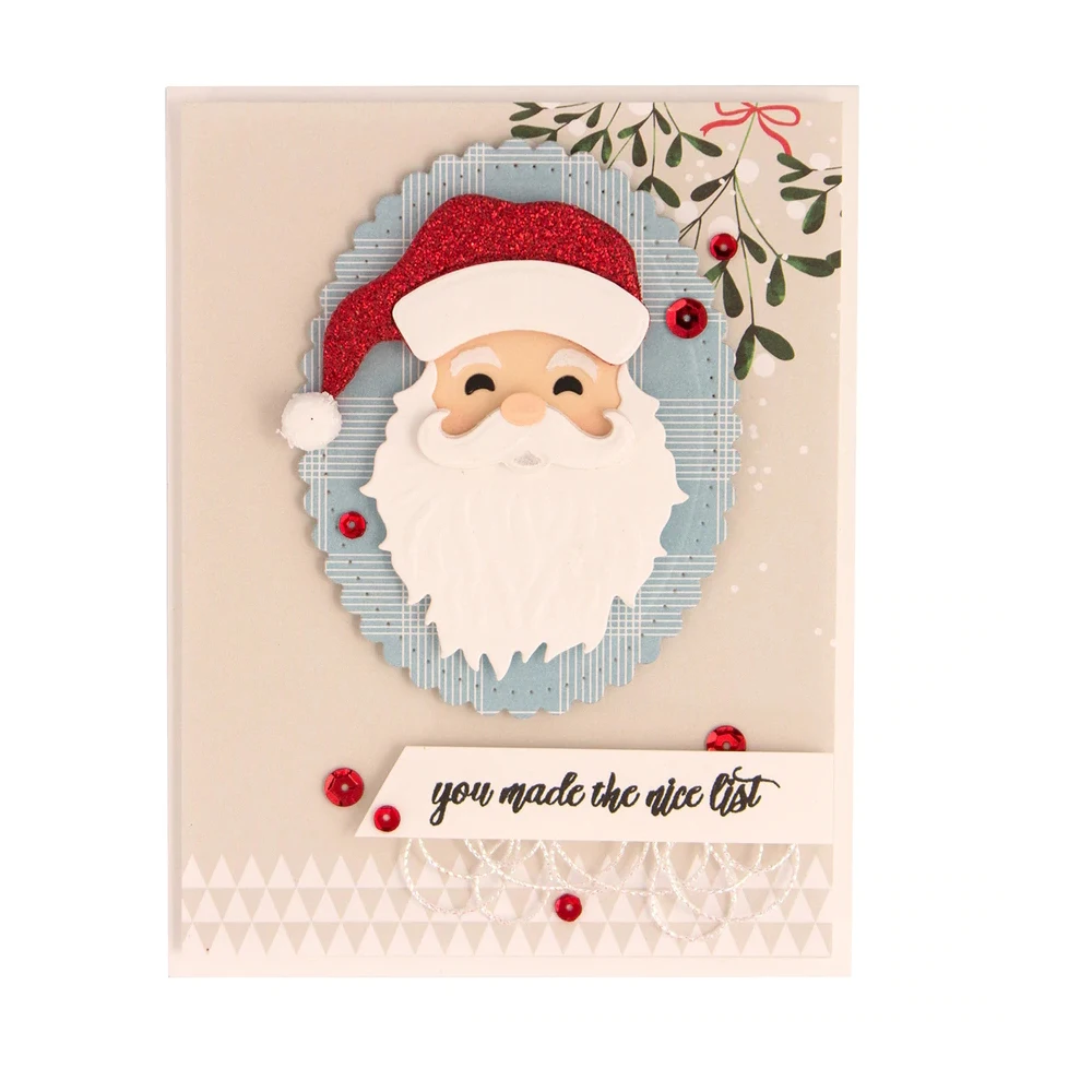 Cute Santa Cutting Dies Stencil Christmas DIY Craft Embossing Template