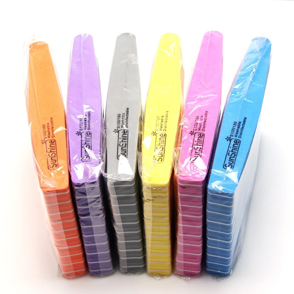 Achat 60 pièces ensemble lavable ponçage éponge lime à ongles tampon 100 180 polissage meulage manucure pédicure ongles tampons outils de fichier