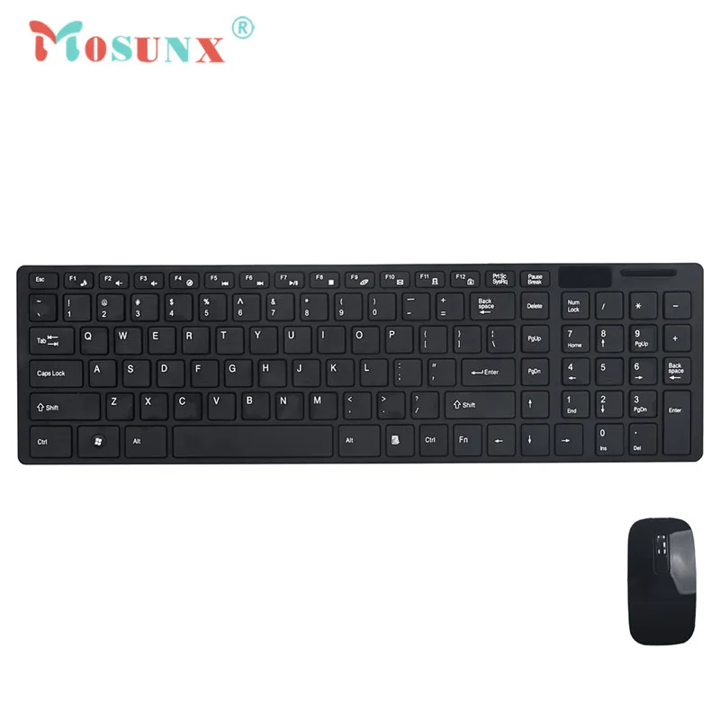 Ecosin2 Mosunx Роскошные Ultra Slim Mini 2.4 г Беспроводной оптическая клавиатура Мышь комплект для портативных ПК 17mar09