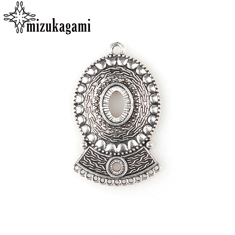 

2017 New 53MM Porous Linker 1pcs Retro Silver Zinc Alloy Tassel Loop For DIY Necklace Connectors Charms Free Shipping