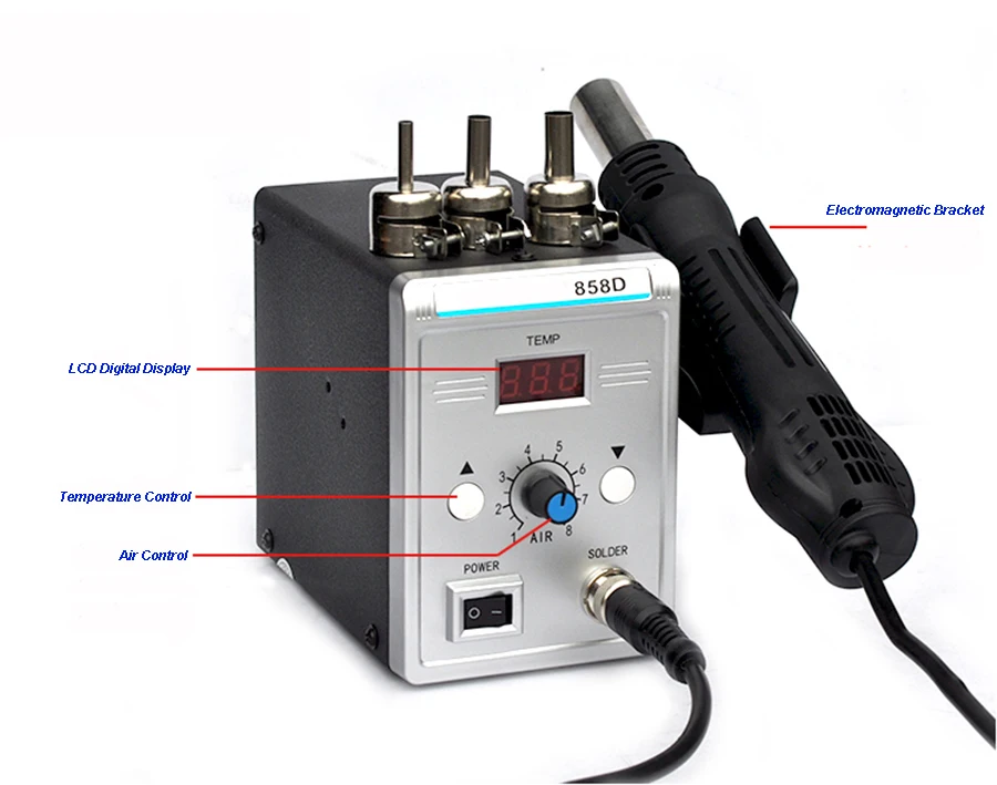 Горячий Воздушный пистолет 858D 700 Вт паяльная станция BGA паяльная Тепловая воздушная пушка 220 В/110 В для SMD Сварка SMT ремонтные инструменты