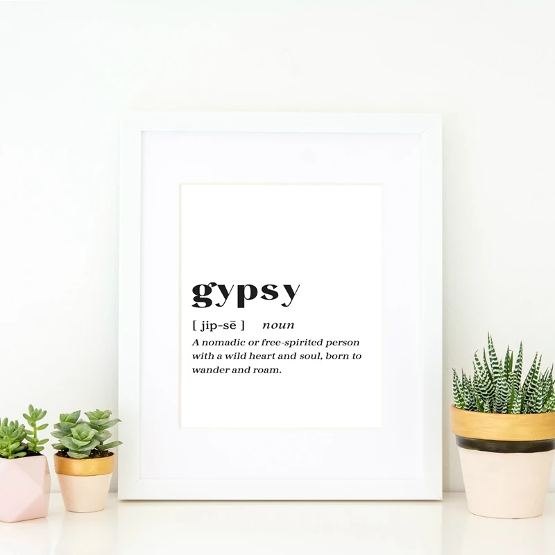 Poster quote Wall Art print gift Home Decor she has the soul of a gypsy