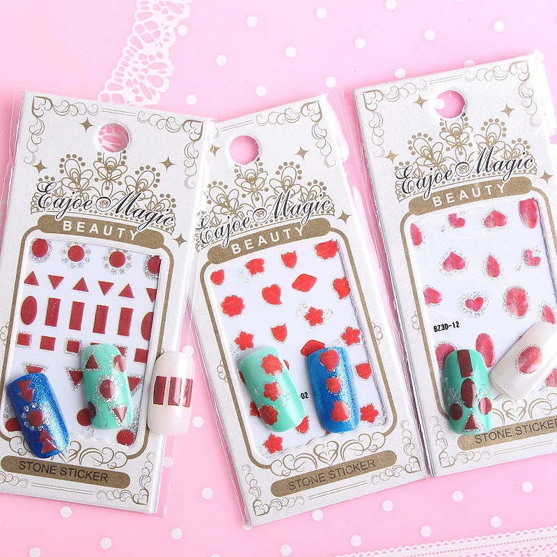 Aliexpress.com : Buy 3 sheet 24 type Gems 3D Nail Art ...