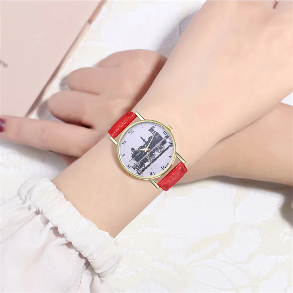 Fashion Simple Girlfriend Luxury Brand Women Watch Leather Band Wrist