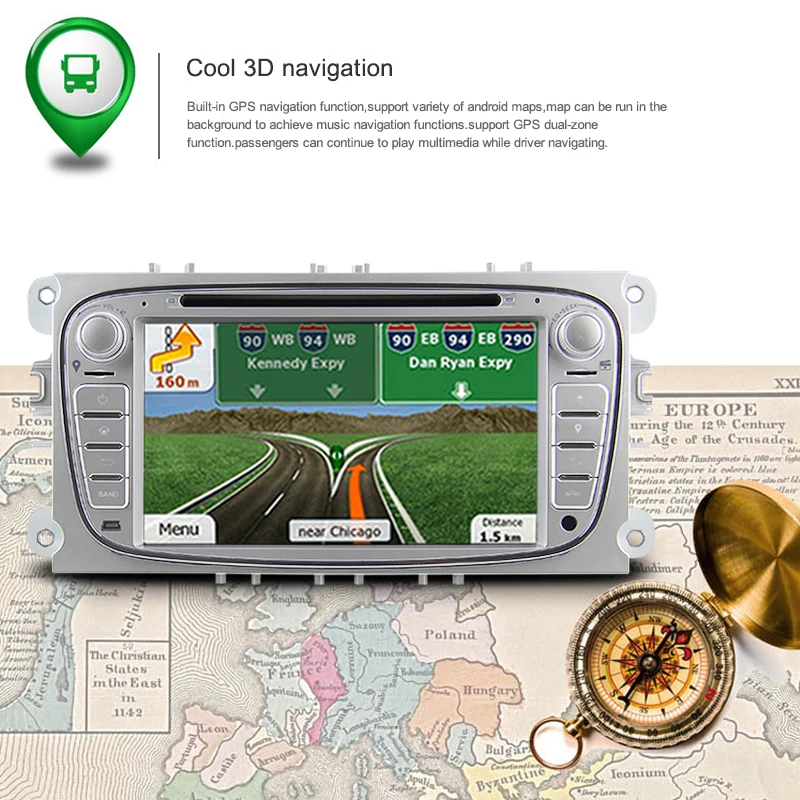 Perfect Android 9.0 Car DVD Player for Ford Focus Mondeo Galaxy Car radio Audio Radio Stereo GPS Head Unit with 2G RAM 13