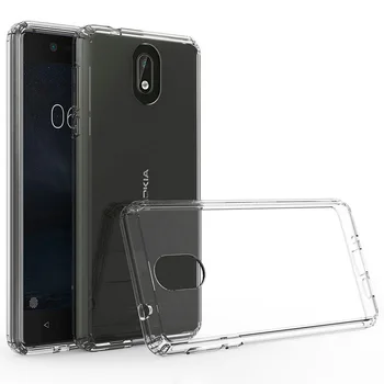

50pcs/lot For Nokia 6.1 Plus Soft Frame Shockproof Transparent Hard Case For Nokia 5.1