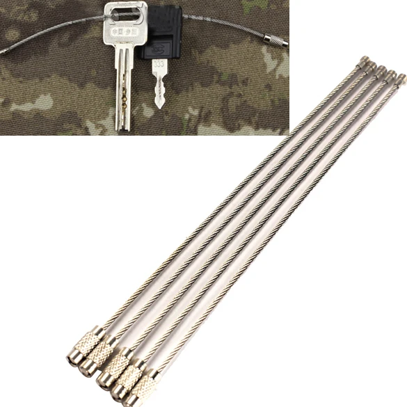 Провод брелок кольцо EDC нержавеющая сталь винт Брелок Круг чемодан для поездки в лагерь тег ключ петля открытый веревка кабель устройство блокировки Путешествия