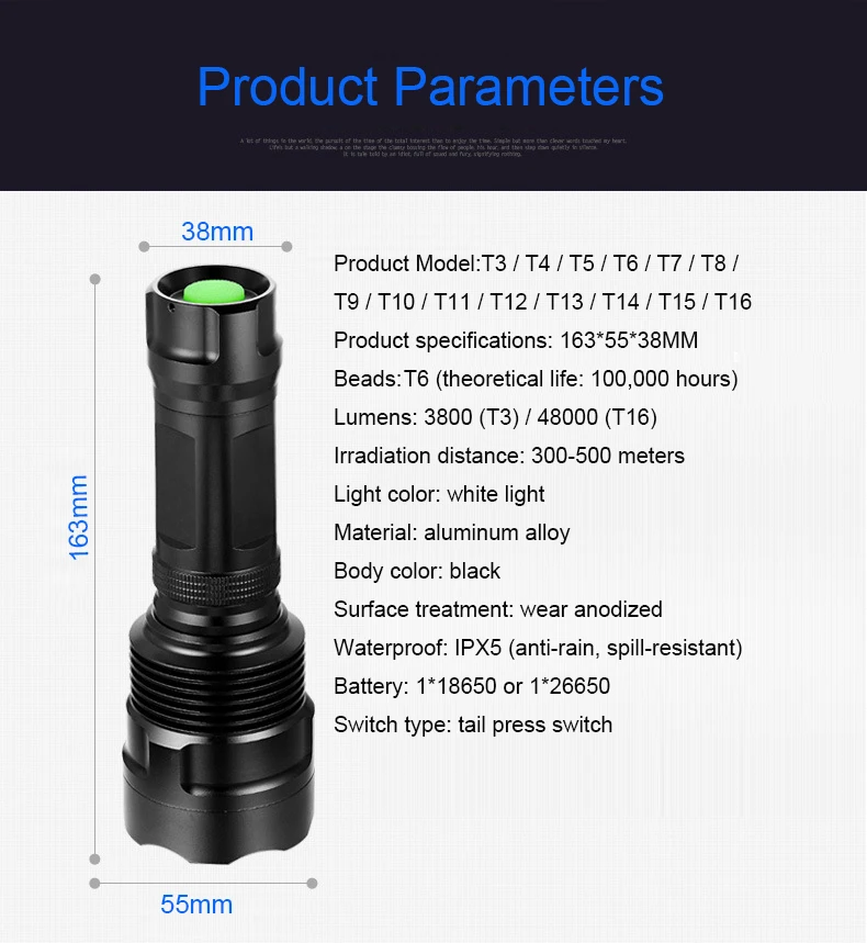 МОЩНЫЙ СВЕТИЛЬНИК-вспышка 16* T6, самый мощный светодиодный светильник-вспышка с батареей 26650, водонепроницаемый фонарь для кемпинга