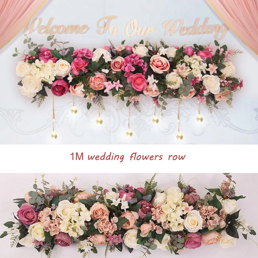 Wedding artificial flowers row for wall arched door home decoration T station road cited fake flower window shop decor christmas Wedding artificial flowers row for wall arched door home decoration T station road cited fake flower window shop decor christmas