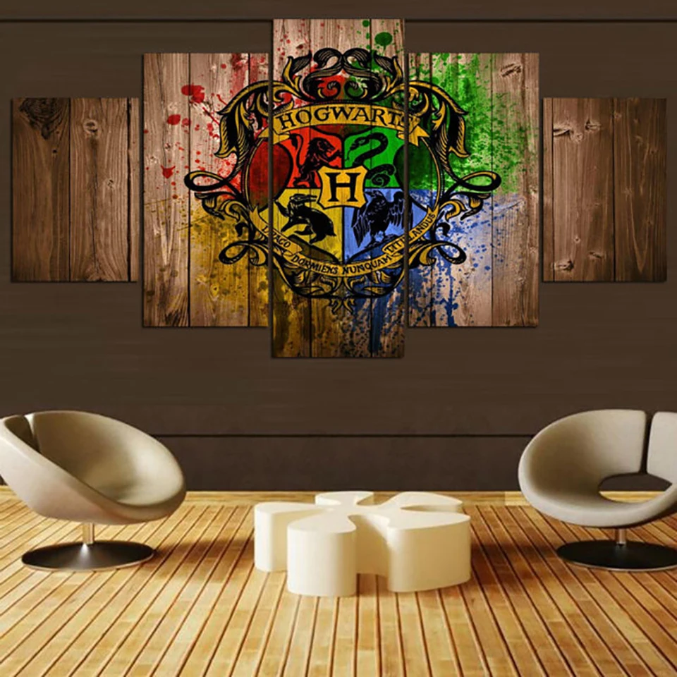 Art Painting Modular HD Printed Canvas Poster 5 Panel Movie Harry Potter Theme Framework Home