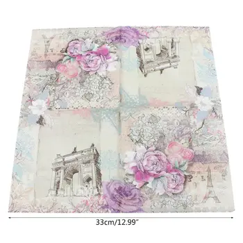 

20Pcs Disposable Printed Square Tissue flower Pattern Party Festive Celebration Paper Napkins Tableware Supply