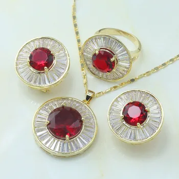 

Otogo Transing Colors Zircon Golden Cubic Zirconia Inlay Gold Color Earrings Pendant Necklace Ring Fashion Jewelry Sets-S269