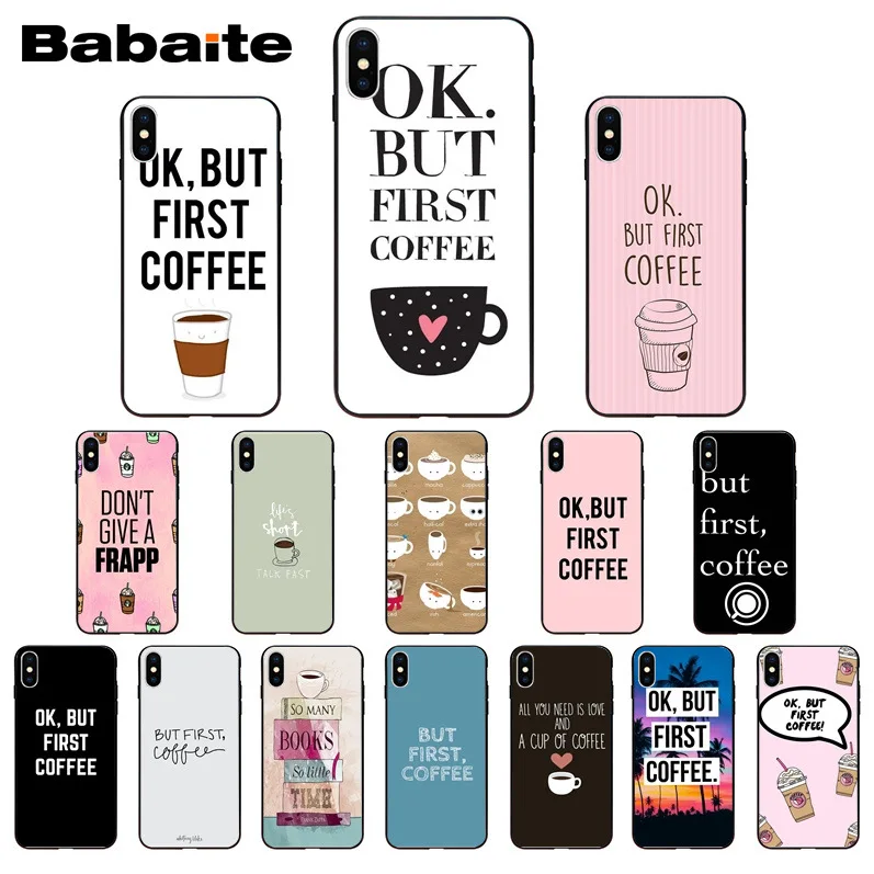 Чехол для iphone 11pro max Ok But First Coffee Book Мягкий силиконовый чехол телефона 8 7 6 6S Plus 5 5S SE XR