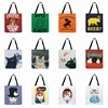 Good Deal Tote Fabric Printed Reusable Casual Fashion Cartoon Women Linen for Beach-Bag Illustration rZKgkj0ll