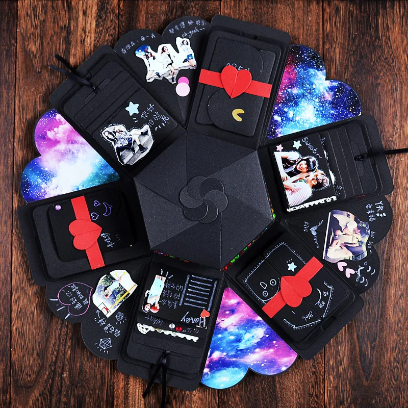 

7 Colors Surprise Party's Love Explosion Box Gift Explosion for Anniversary Scrapbook DIY Photo Album birthday Gift