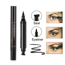 Phoera черный Крылатый подводка для глаз штамп Водонепроницаемый косметическая Eye Liner Карандаш Liquid кот хвост Maquiagem