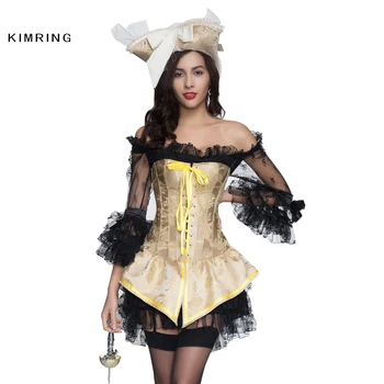 

Kimring Sexy Gothic Corset Dress Retro Women Waist Cincher Corset Top Lace Off Shoulder Corsets and Bustiers Halloween Costume