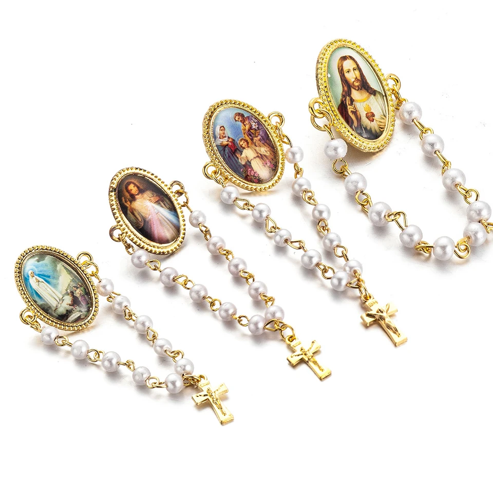 Broches con colgante de de perlas para mujer, pasador largo con forma de cruz de la Virgen María, Jesús, cristiano, joyería estocástica, unids/lote - AliExpress Joyería y accesorios