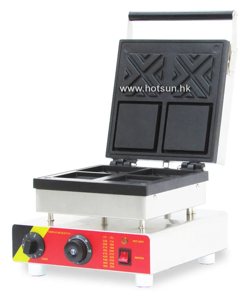 Commercial Non stick 110V 220V Electric 2pcs Waffle Baker Maker Iron