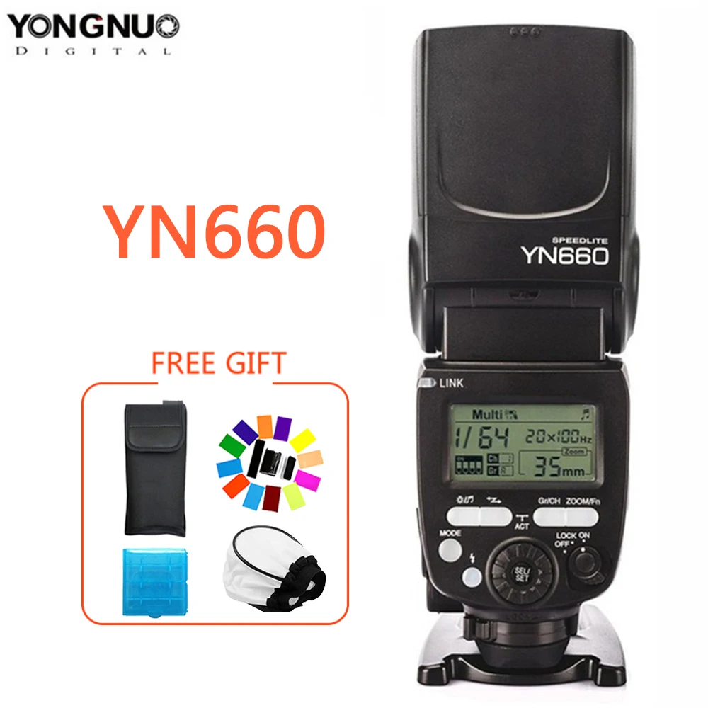 

YONGNUO YN660 Wireless Flash Speedlite GN66 2.4G Wireless Radio Master Slave for Canon Nikon Pentax Olympus YONGNUO YN 660