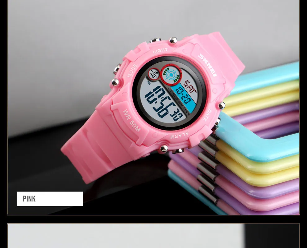 SKMEI цифровые детские часы модные водонепроницаемые пластиковый чехол наручные часы с будильником для мальчиков и девочек reloj 1477