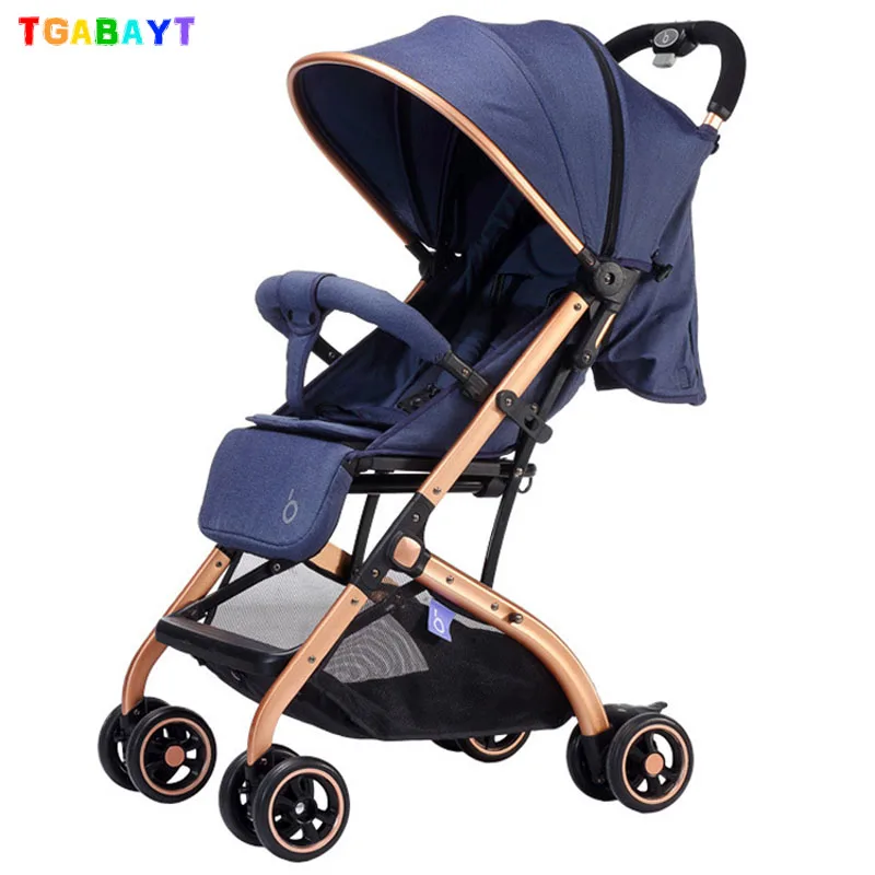 Роскошная легкая детская коляска портативная коляска yoya может сидеть и лежать 175 градусов Складная Высокая прогулочная коляска хорошего качества - Цвет: Темно-синий