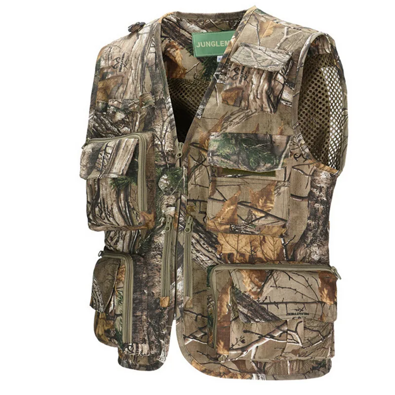 Jungle Men Outdoor Tactical Camouflage Mesh Vest Men Camo Hunting Fish Vest Sport Photographer