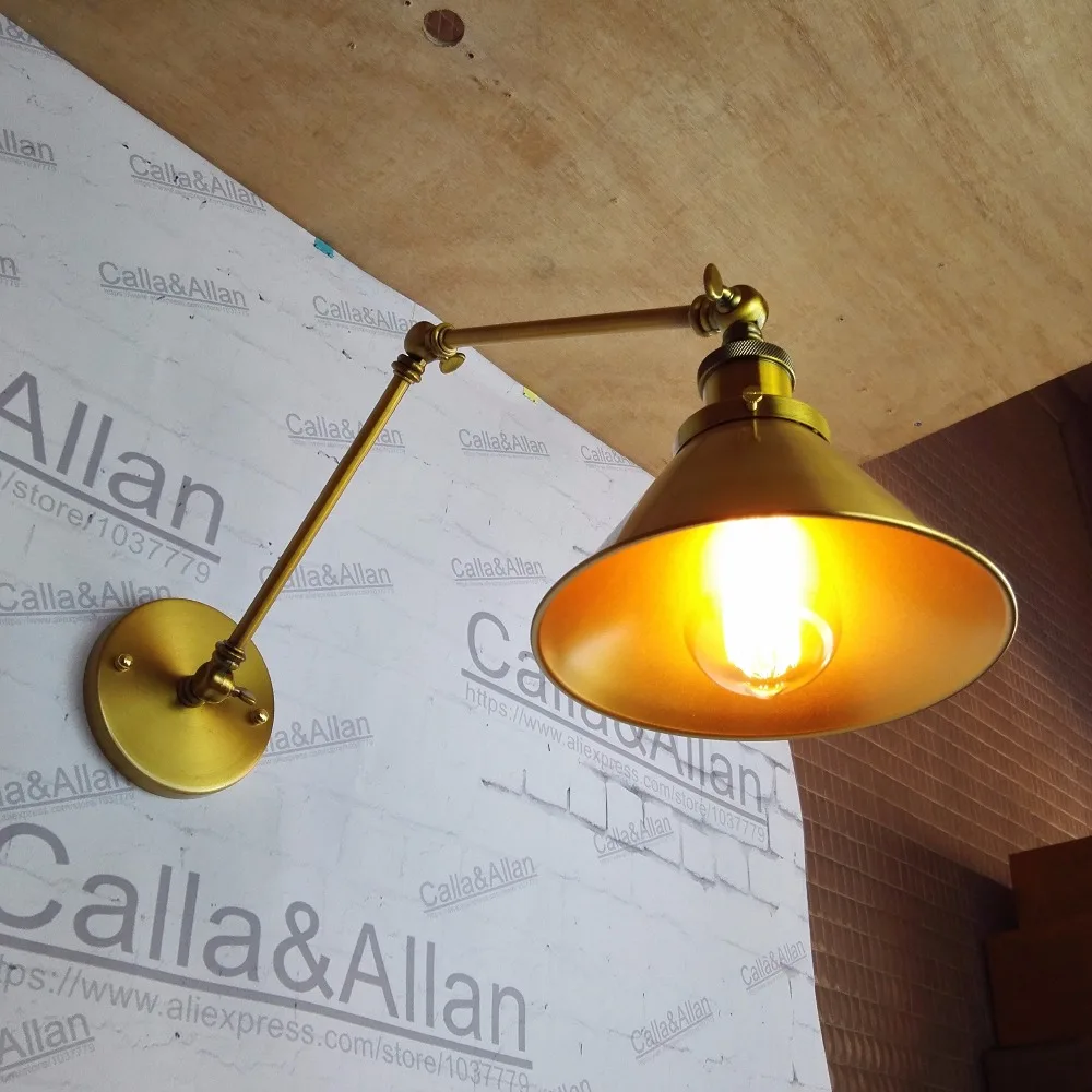 loft Iron brass Vintage Wall Lamp Light bedroom beside simple style wall lamps For Cafe Room