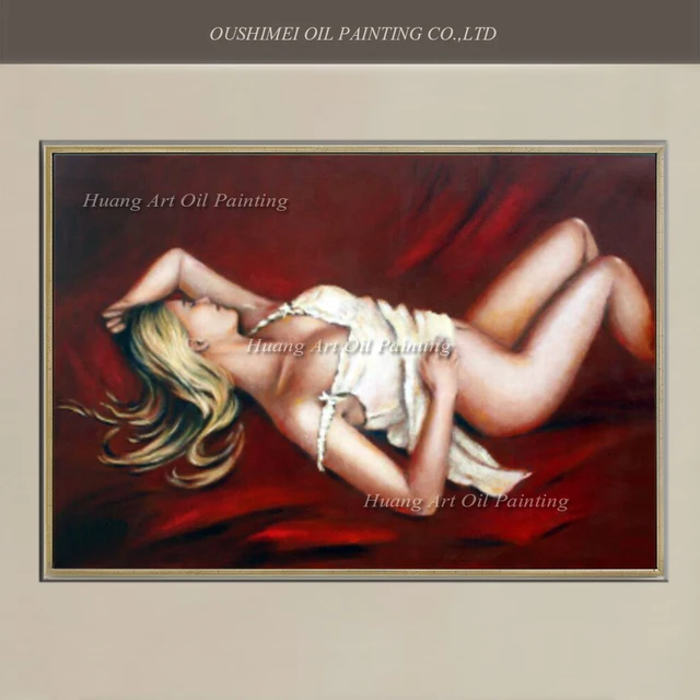 group nude pin up beauty sleeping women in painting