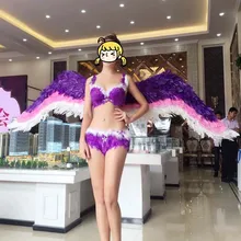 Пользовательские леди большой сексуальный Крылья ангела перо для модель Нижнее Бельё для девочек этап шоу Свадебные decorantions съемки Дисплей реквизит