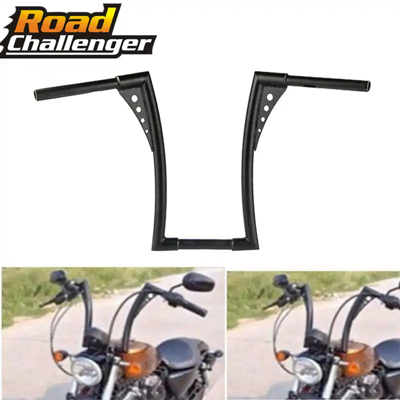 Ape Hangers Handlebar 16" Rise Custom Black Motorcycle 1 1/4" Fat Bars