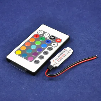 

RGB LED Strip Controller, Easy Connecting, DC12V Common Anode 72W Current RGB LED Controller WIth 24keys Remote