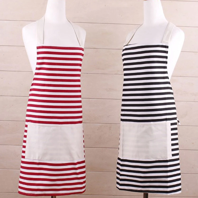 1PC Stripes Aprons Simple Couple Aprons for Cleaning Cotton Soft Anti