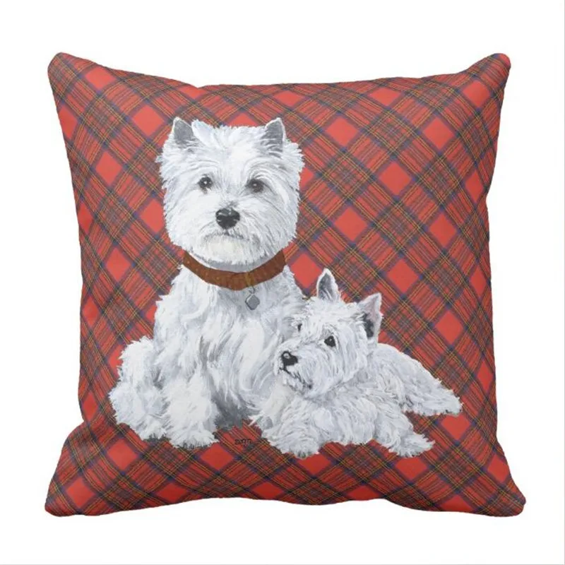 Чехол для подушки West Highland White Terrier Father двусторонний с принтом |
