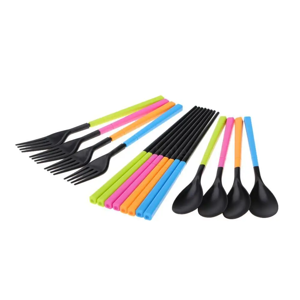 Portable Travel Picnic Cutlery Chopsticks Spoon Fork Tableware Set Storage Box