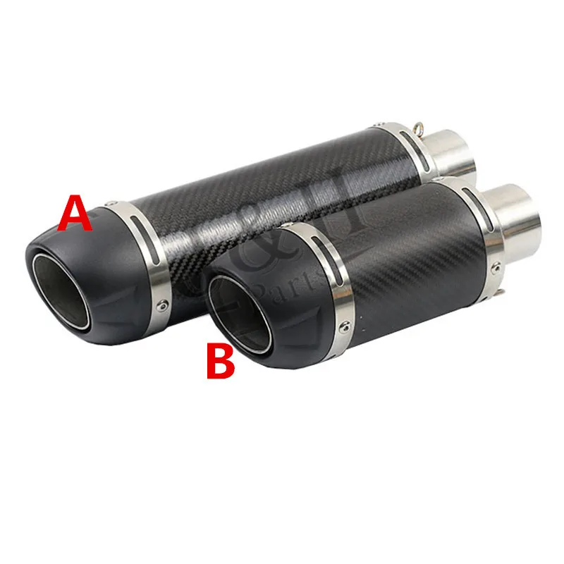 51MM 25cm / 35cm long Exhaust Pipe Muffler Carbon Fiber Motorcycle