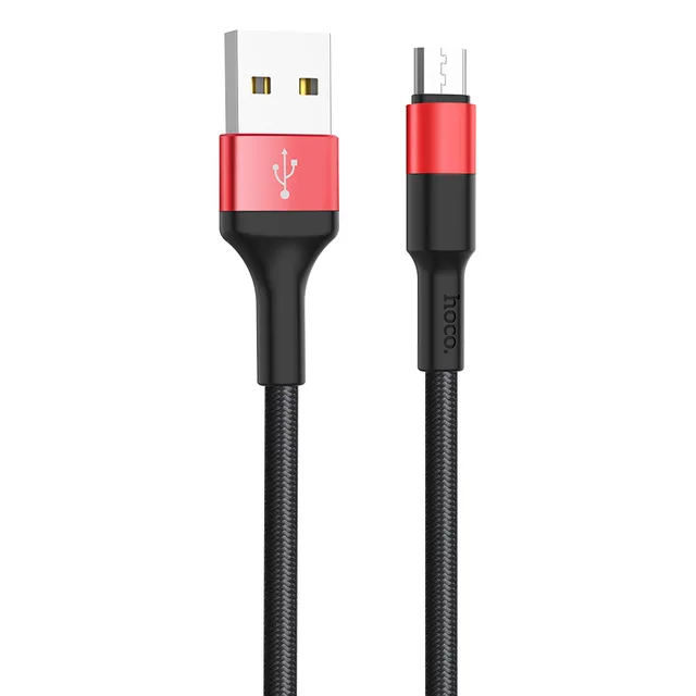 HOCO кабель Micro USB 2A, кабель для быстрой зарядки и синхронизации данных, кабель для зарядки мобильного телефона для samsung, Xiaomi, huawei, Android, кабель Microusb - Цвет: Черный