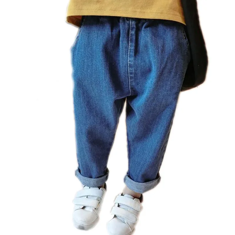 

toddler girls pants 2017 new autumn kids clothes solid loose straight girls denim pants casual kids harem pants for girls 2-7T