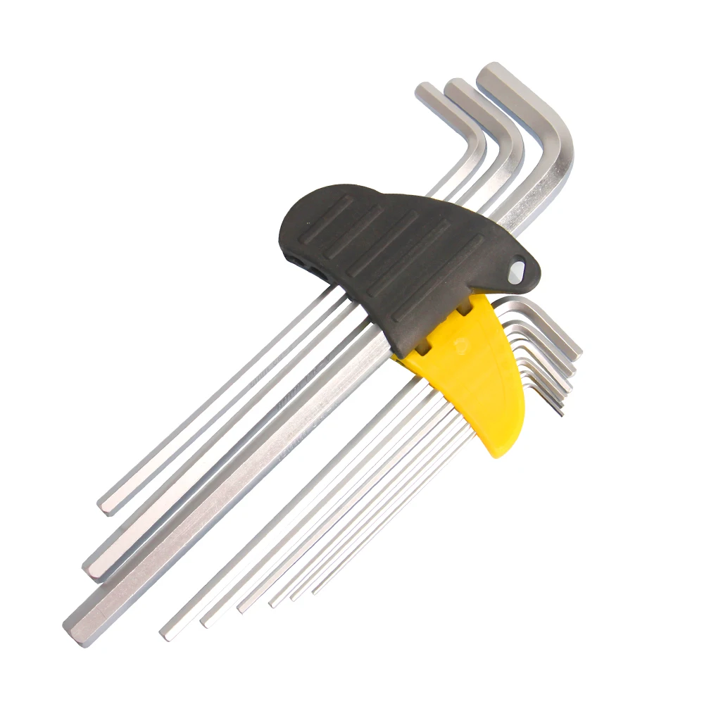

Veconor 9 pieces hex key set hex wrench set flat head 1.5 to 10mm extra long length