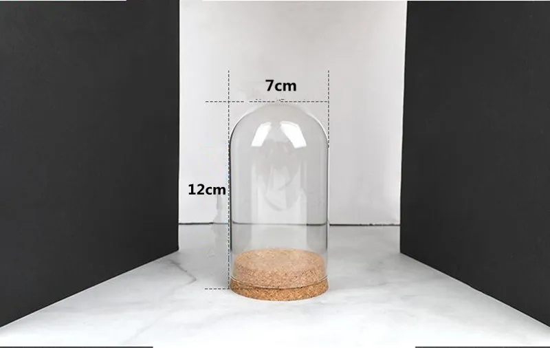 Диаметр = 6 см диаметр = 12 см пробковая основа цилиндрической формы стеклянный купол стеклянный Декор для дома крышка ваза друг Подарочное свадебное украшение
