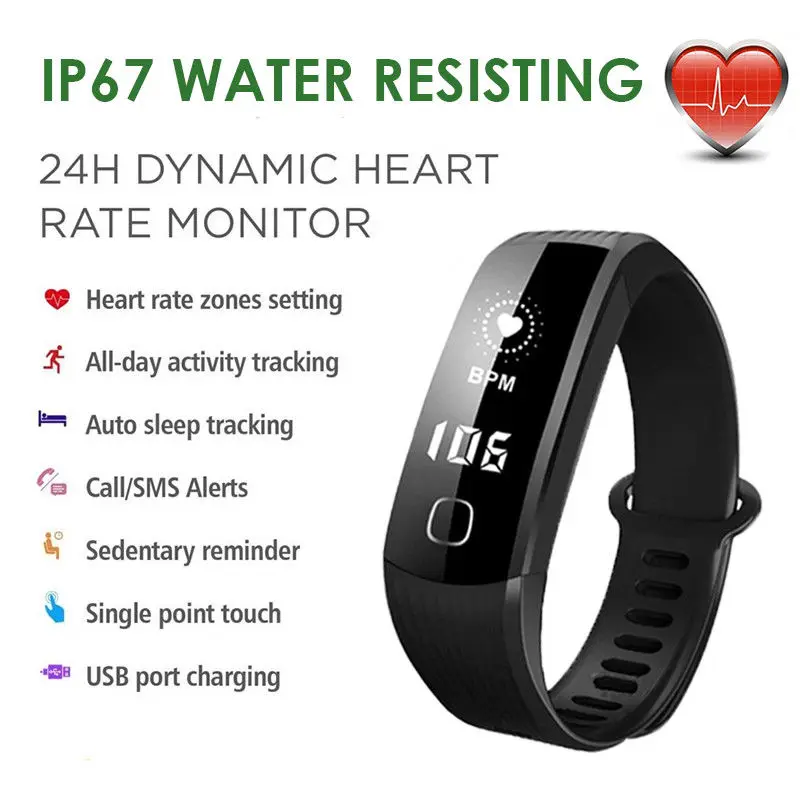 L8star original 24Hr Heart Rate Monitor Smart Watch Wristband Bracelet