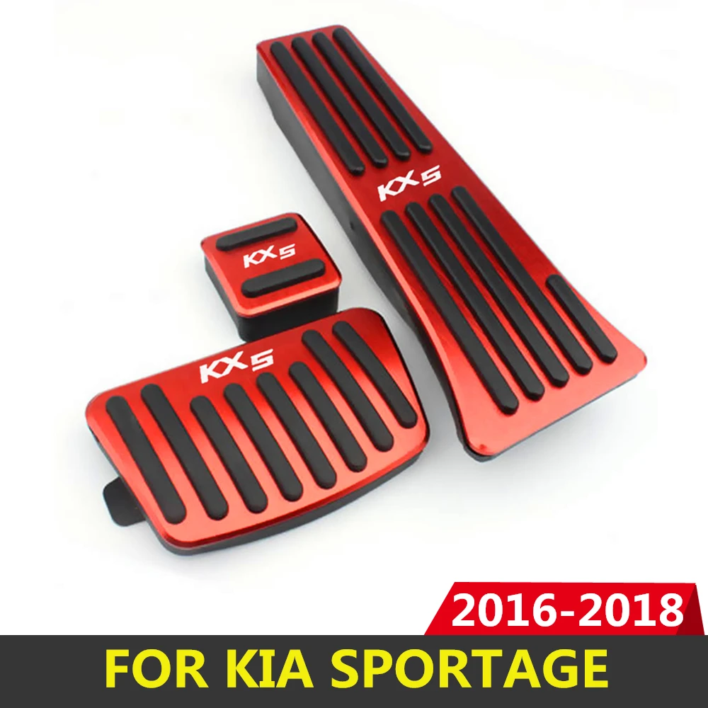 

Car Accelerator Gas Brake Pedal Plate Pads Non-slip Cover Case For Kia Sportage 2016 2017 2018 LHD AT Accessories Car styling