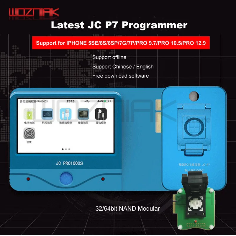  JC Pro1000S JC P7 PCIE NAND programador 32/64 Bit HDD SF herramienta de lectura para iPhone 7 7 P 6