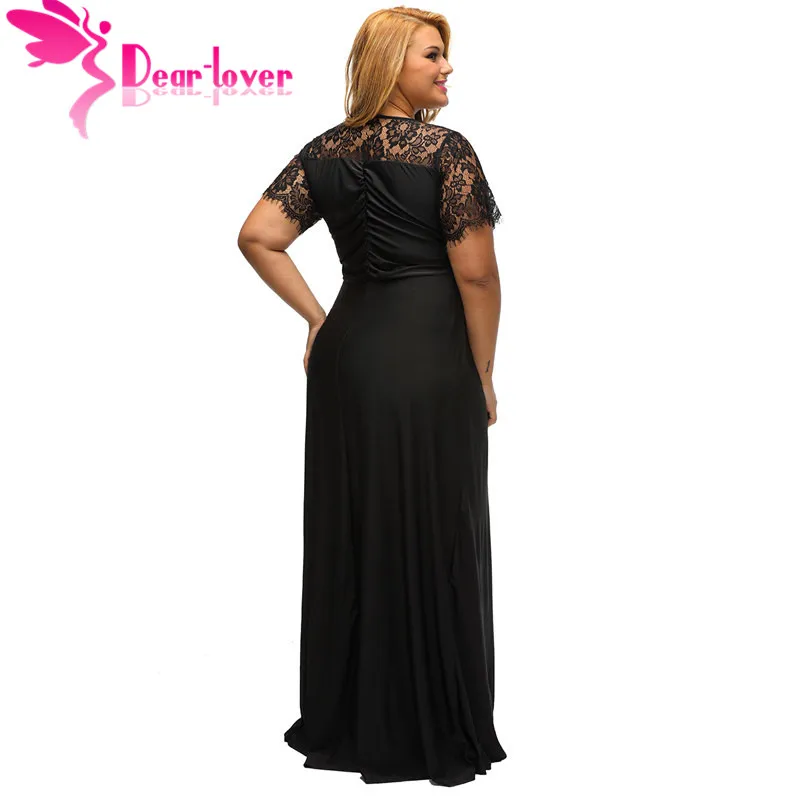 Dear lover вечерние Longo Vestidos Большие женские черные кружевные хомут со складками