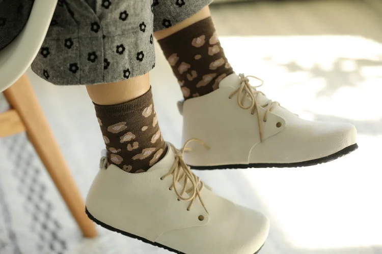 Модные леопардовые Хлопковые женские носки высшего качества, высококачественные уличные забавные носки, весна-осень, жаккардовые носки с креативным принтом