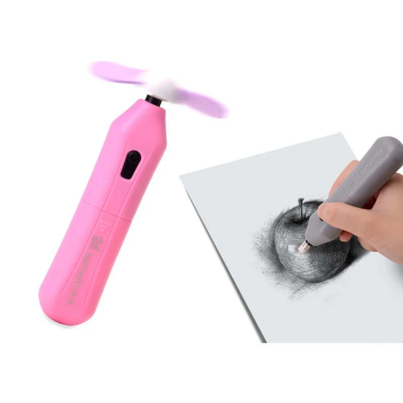 Cute Mechanical Fan Electronic Eraser Pencil Rubbers Stationery Kawaii