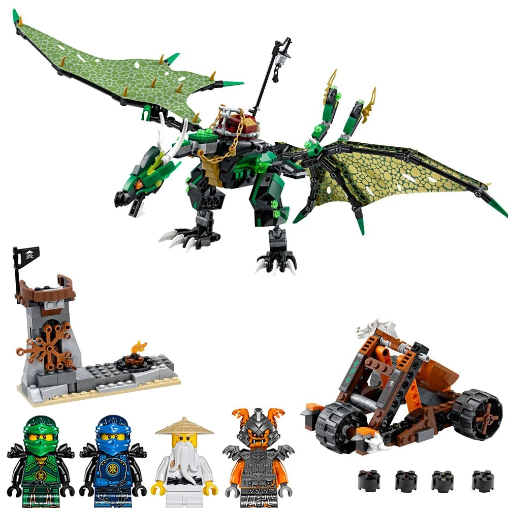 

06036 618pcs Ninja The Green NRG Dragon Model Kits Building Blocks Toys For Boys Compatible LegoINGlys Ninjagos 70593 Brick Toy