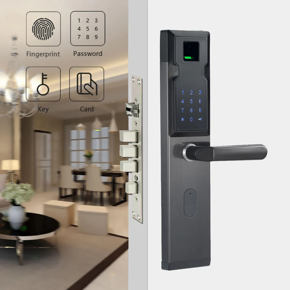 Offices Smart Door Lock Digital Door Lock Touchscreen Fingerprint/Password/RF Card/Key Automatic Lock Anti-Theft Security Lock for Home Apartments Hotels Offices Smart Door Lock Digital Door Lock Touchscreen Fingerprint/Password/RF Card/Key Automatic Lock Anti-Theft Security Lock for Home Apartments Hotels