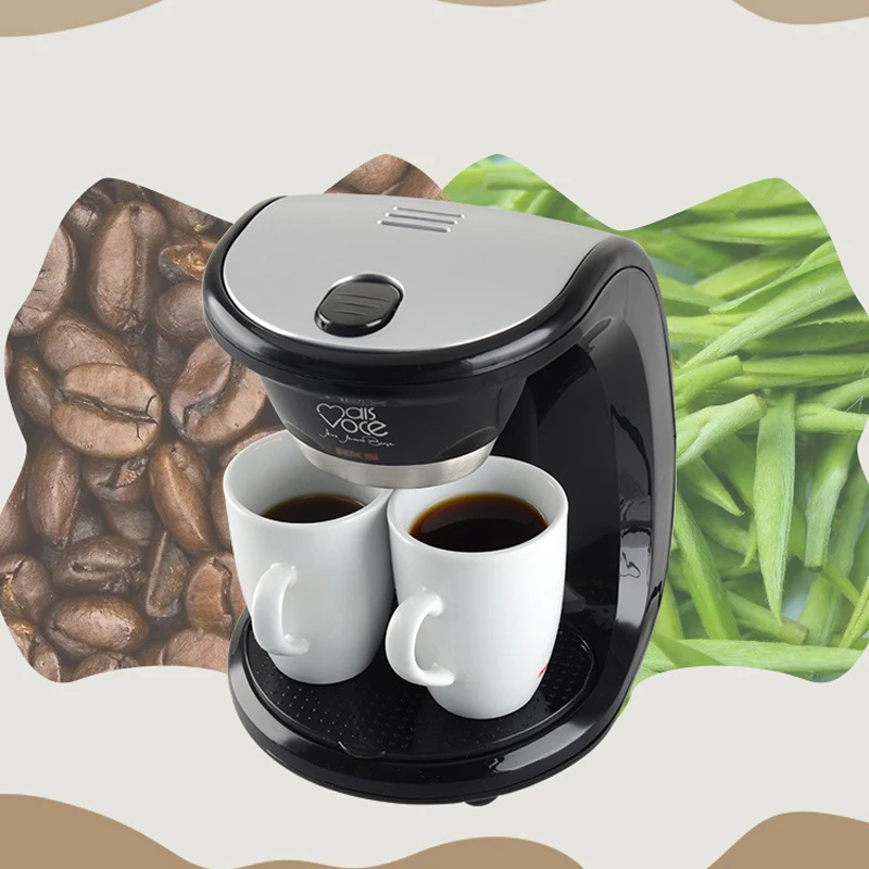 

500W 2 Cups Drip Coffee Maker Electric Automatic Espresso Coffee Machine for Home Cafe American