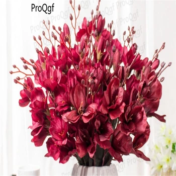 

Prodgf 3Pcs A Set fake dark red magnolia decoration